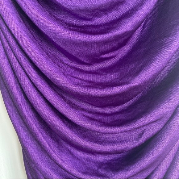 2for$63 Marciano purple rushed night cocktail dress size small  stretchy - Picture 5 of 8
